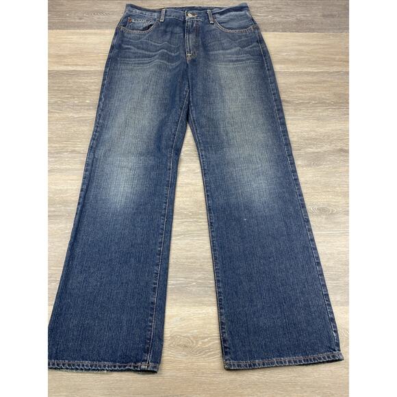 Lucky Brand Dungaree Jeans Mens 32 X 32 Blue Gene Montesano Mid Rise Boot Denim - Picture 3 of 15